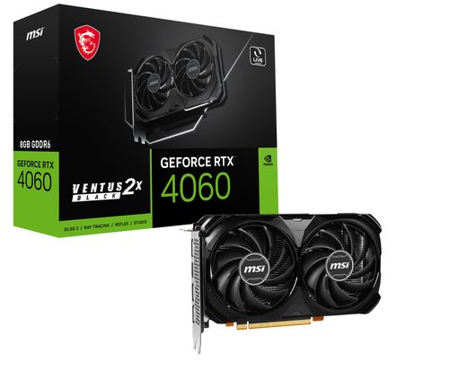 MSI RTX 4060 VENTUS 2X BLACK OC (8Gb / GDDR6 / 128bit / 3072 CUDA)