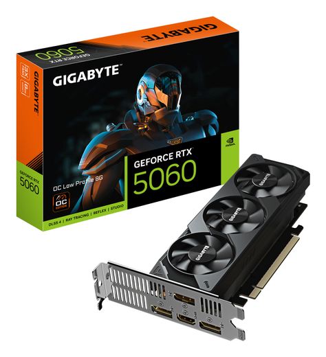 GIGABYTE RTX 5060 OC Low Profile (8Gb / GDDR7 / 128bit / 3840 CUDA)