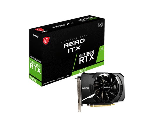 MSI RTX 3050 AERO ITX (8Gb / GDDR6 / 128bit / 2560 CUDA)