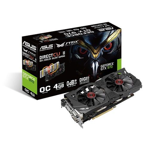 ASUS STRIX GTX 970 DirectCU II OC (4Gb / GDDR5 / 256 bit / 1664 CUDA)