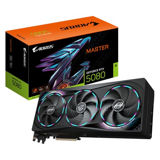 GIGABYTE AORUS RTX 5080 MASTER (16Gb / GDDR7 / 256 bit / 10752 CUDA)
