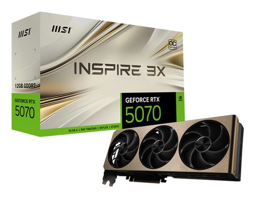 MSI RTX 5070 INSPIRE 3X OC (12Gb / GDDR7 / 192 bit / 6144 CUDA)
