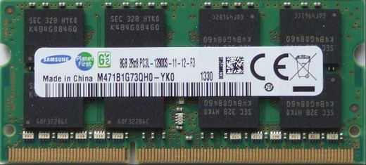 Samsung 8Gb DDR3-1600 PC3L-12800 SODIMM Non-ECC Small Outline