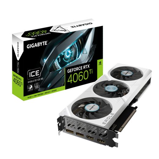 GIGABYTE RTX 4060 Ti EAGLE OC ICE (8Gb / GDDR6 / 128bit / 4352 CUDA)