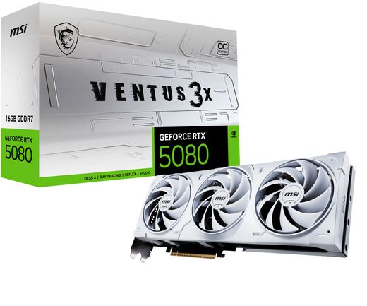 MSI RTX 5080 VENTUS 3X OC WHITE (16Gb / GDDR7 / 256 bit / 10752 CUDA)