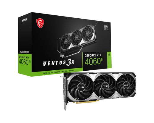 MSI RTX 4060 Ti VENTUS 2X BLACK OC (16Gb / GDDR6 / 128bit / 4352 CUDA)