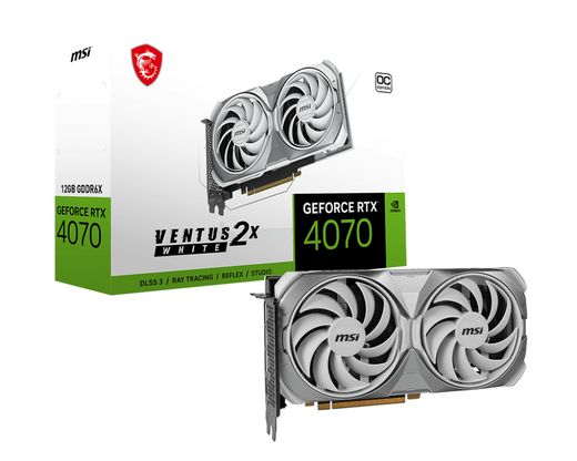 MSI RTX 4070 VENTUS 2X WHITE OC (12Gb / GDDR6X / 192 bit / 5888 CUDA)