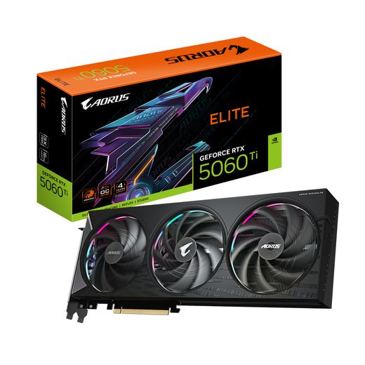 GIGABYTE AORUS RTX 5060 Ti ELITE (16Gb / GDDR7 / 128bit / 4608 CUDA)