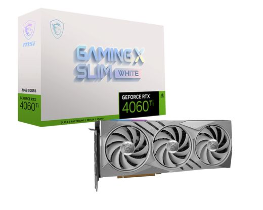 MSI RTX 4060 Ti GAMING X SLIM WHITE (16Gb / GDDR6 / 128bit / 4352 CUDA)